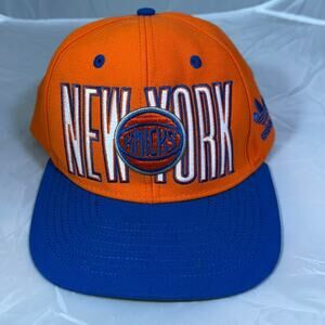 Adidas New York Knicks Snapback Hat NBA Orange Blue Cap OSFA